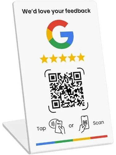 Tap-to-review stand for your counter